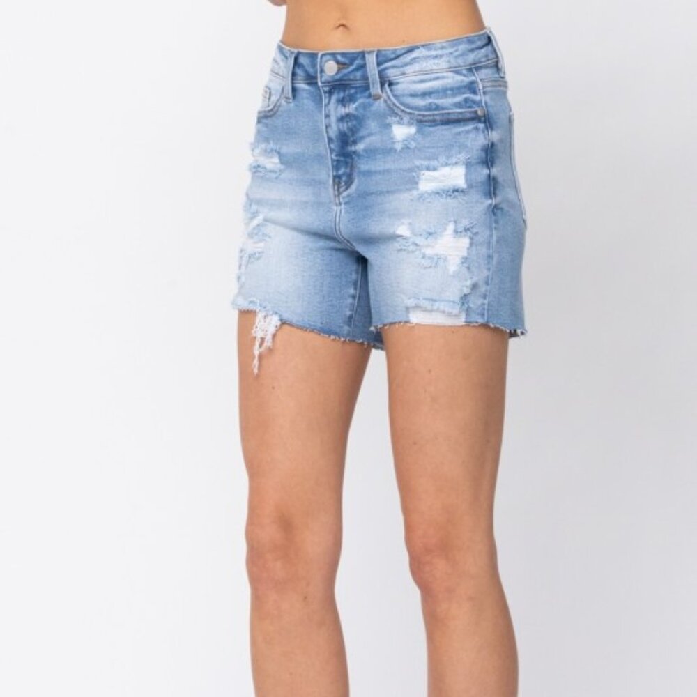 Judy Blue Hi Waist Destroyed Shorts